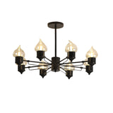 Vintage Black Glass Chandelier: Clear Candle Pendant Lighting For Bedroom 3/6/8-Light