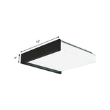 Contemporary Black Square Flush Light With Acrylic Shade - Led Bedroom Ceiling Fixture (16/19.5