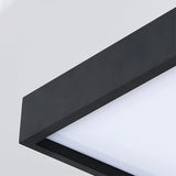 Contemporary Black Square Flush Light With Acrylic Shade - Led Bedroom Ceiling Fixture (16/19.5