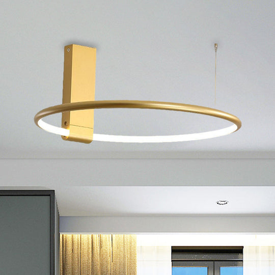 16’/23.5’ Wide Ring Led Flush Mount Ceiling Lamp In Modern Metallic Black/White/Gold Finishes
