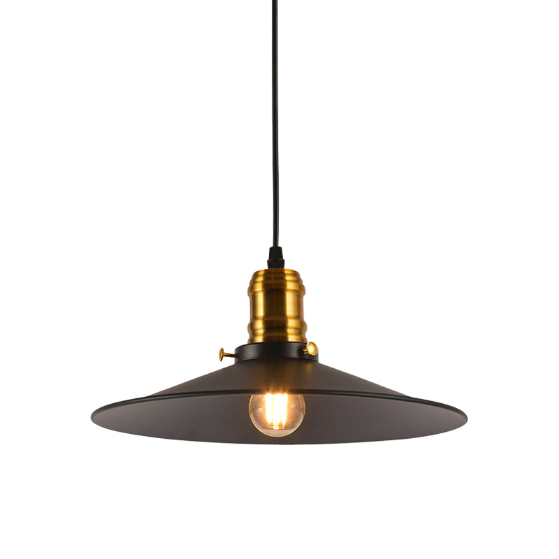 Metallic Cone Hanging Light - Industrial Style Pack Of 1/2/3 8.5’/10’ Wide Black Finish