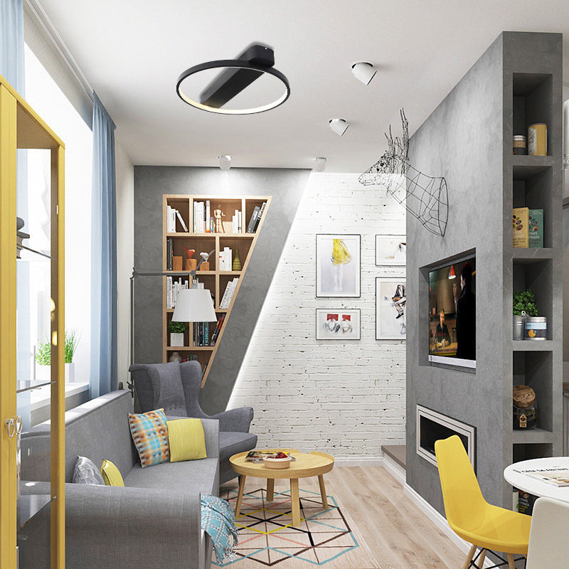 Modern Ring Acrylic Flush Light: 18’/25.5’ Wide Led Ceiling Fixture For Living Room