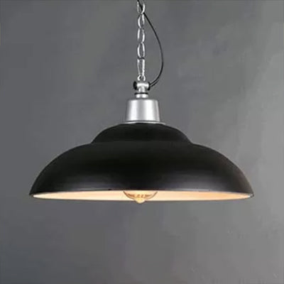 Vintage Style Double Bubble Hanging Ceiling Light For Living Room - Black/Green Metal Shade Black