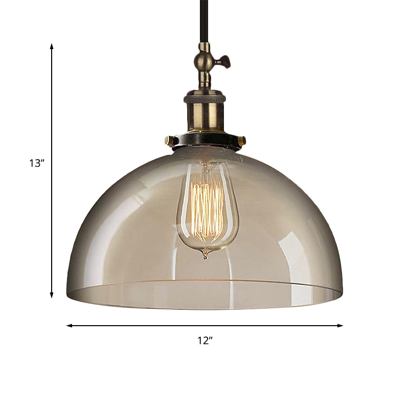 Brass Dome Pendant Ceiling Light With Clear Glass And 1 - Perfect For Dining Room