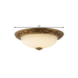 Farmhouse Dome Ceiling Lamp With Opaline Glass Brass Finish - Multiple Sizes & Lights Available