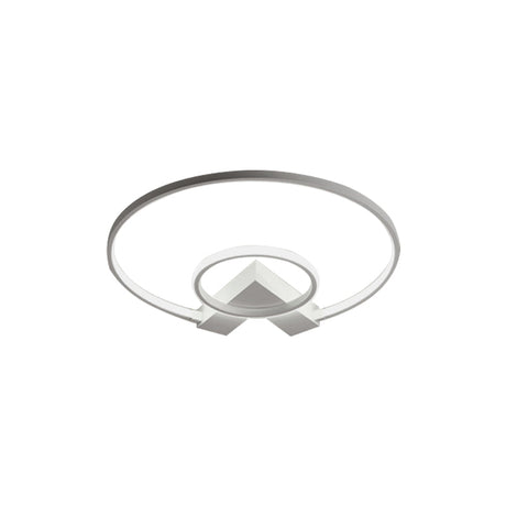 Modern Single Light White/Gold Flushmount Ceiling Fixture With Acrylic Panels