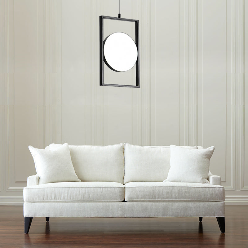 Modern Black Metal Led Pendant Hanging Light Horizontal/Vertical Suspension Fixture