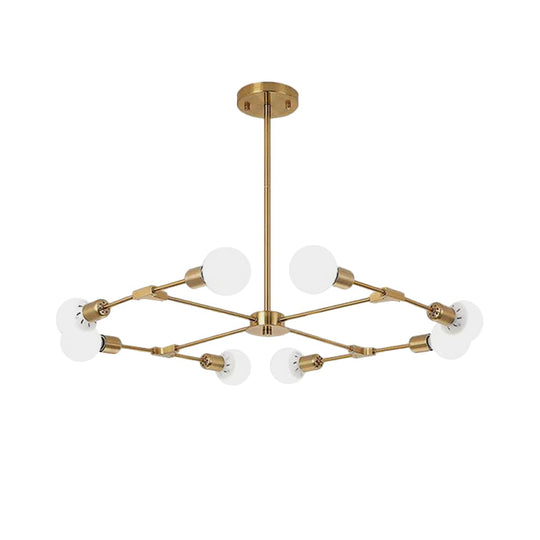 Industrial Style Metallic Black/Gold Chandelier Ceiling Light Fixture - 6/8 Lights For Bedroom