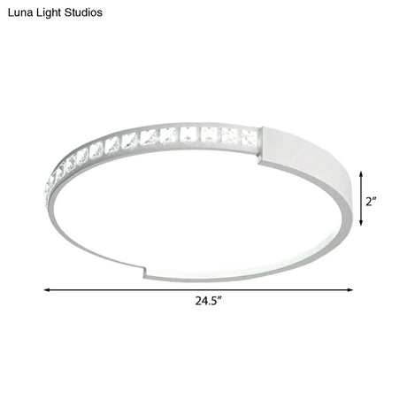 16’/19.5’/20.5’ Wide Crystal Led Flush Mount Ceiling Light For Bedroom And Living Room