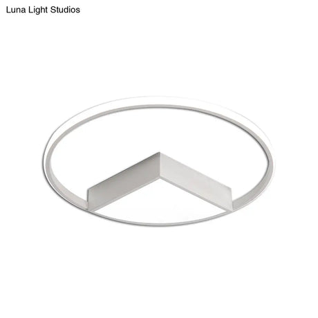 16’/19.5’/23.5’ Wide Acrylic Flushmount Led Ceiling Light In Black/White With Warm/White Lighting