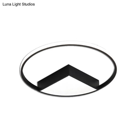 16’/19.5’/23.5’ Wide Acrylic Flushmount Led Ceiling Light In Black/White With Warm/White Lighting