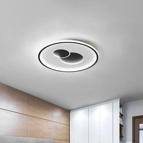 16/19.5 Black/Gold Led Flushmount Ceiling Light With Simplicity Acrylic Design