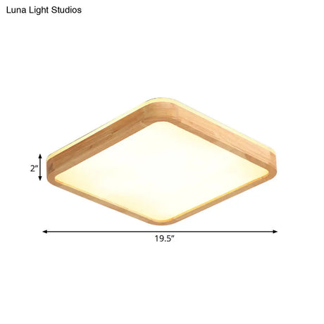 16/19.5 Inch Nordic Beige Led Flush Mount Ceiling Light With Acrylic Diffuser
