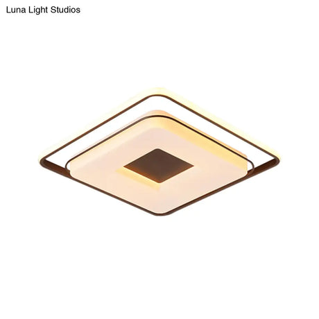 16’/19.5’ Minimalist Square Ceiling Mount Led Light In Warm/White With Acrylic Cover
