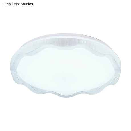 16’/19.5’ Simple Style Scalloped Ceiling Lamp With Acrylic Diffuser - White/Blue/Gold Flush