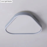 16’/19.5’ Triangle Bedroom Flush Light Fixture Acrylic Led Ceiling Lamp In Grey Warm/White