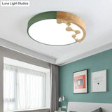 16’/19.5’ W Led Living Room Ceiling Light With Pink/Yellow/Blue Metal Shade In Warm/White