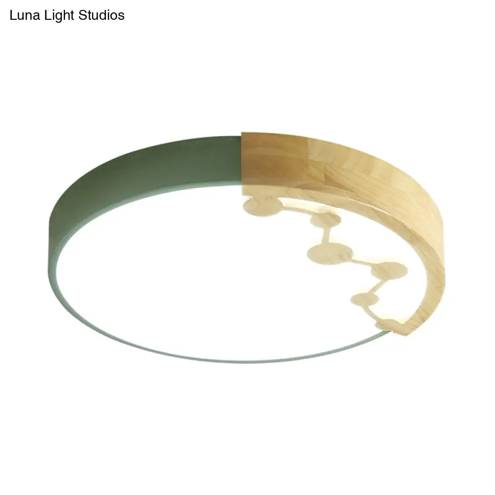 16’/19.5’ W Led Living Room Ceiling Light With Pink/Yellow/Blue Metal Shade In Warm/White