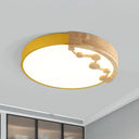 16’/19.5’ W Led Living Room Ceiling Light With Pink/Yellow/Blue Metal Shade In Warm/White
