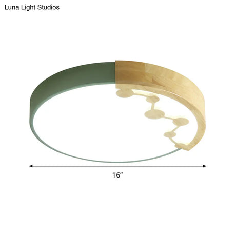 16’/19.5’ W Led Living Room Ceiling Light With Pink/Yellow/Blue Metal Shade In Warm/White