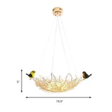 16/19.5 Wide Nest Metal Art Deco Chandelier - 2-Light Hanging Ceiling Lamp Fixture