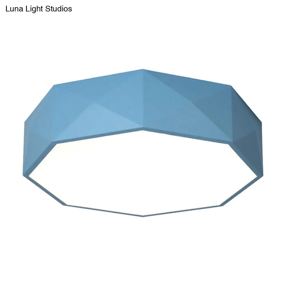 16’/20’ Dia Hexagon Macaron Acrylic Led Flush Mount Light For Girls Bedroom -