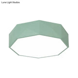 16’/20’ Dia Hexagon Macaron Acrylic Led Flush Mount Light For Girls Bedroom -