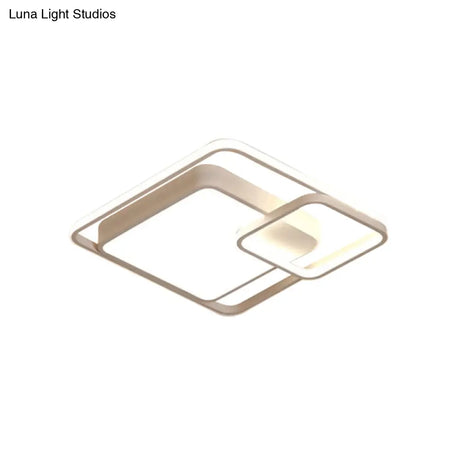 16-35.5’ W Modern White Rectangle Ceiling Light With High Penetrated Acrylic Led - Flushmount In