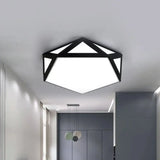 16.5’/20.5’ Modern Black/White Led Flush Ceiling Light - Foyer Flush-Mount Fixture With