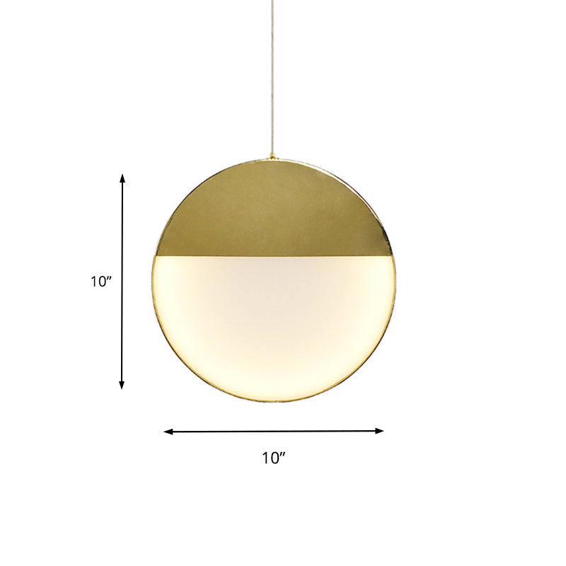Led Gold Milk Glass Pendant Ceiling Lamp For Modern Living Room’
