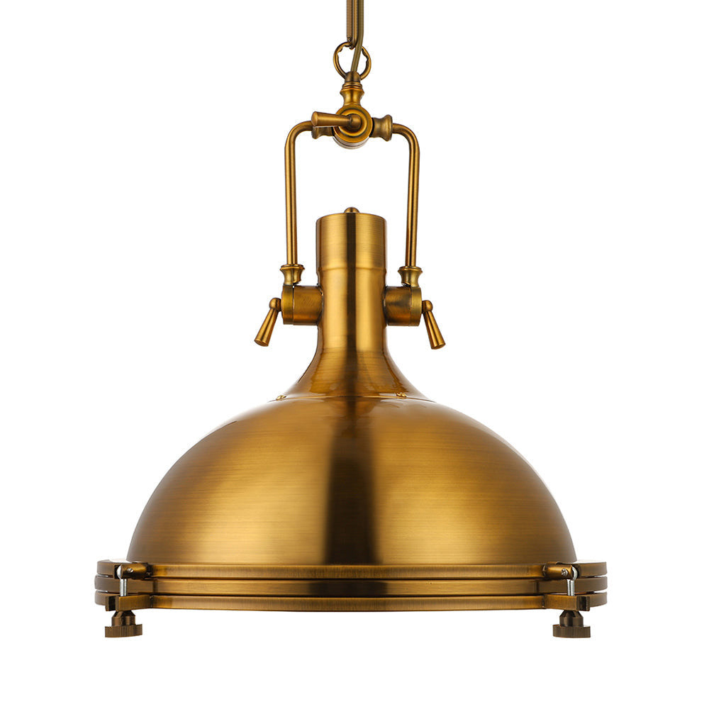 Industrial Metal Pendant Lighting With Antique Brass/Copper Finish And Frosted Diffuser