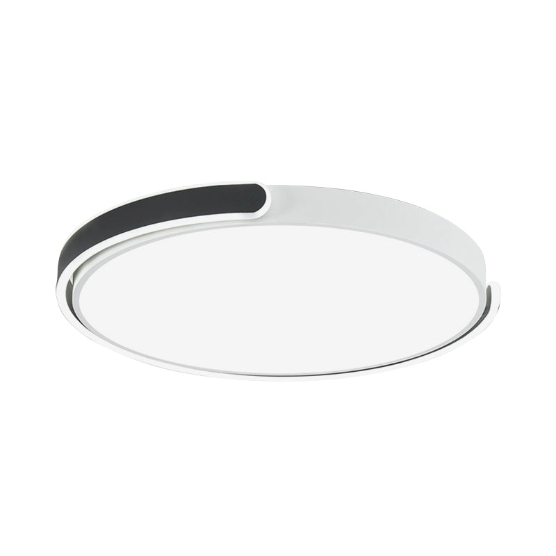 Modern Led Flush Ceiling Light With Acrylic Shade In Black/White/Champagne 15/19/23 Diameter -