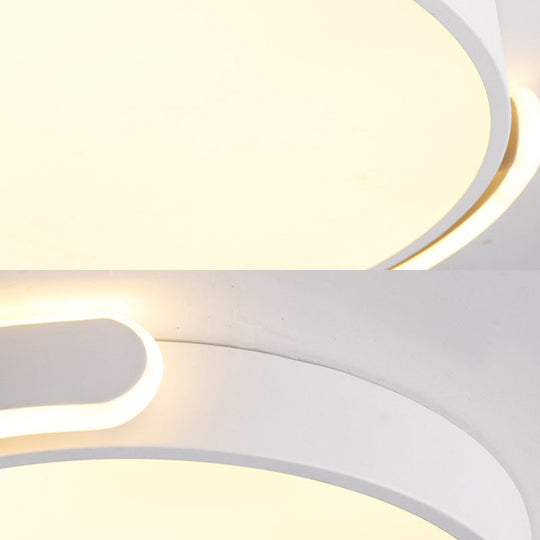 Modern Led Flush Ceiling Light With Acrylic Shade In Black/White/Champagne 15/19/23 Diameter -