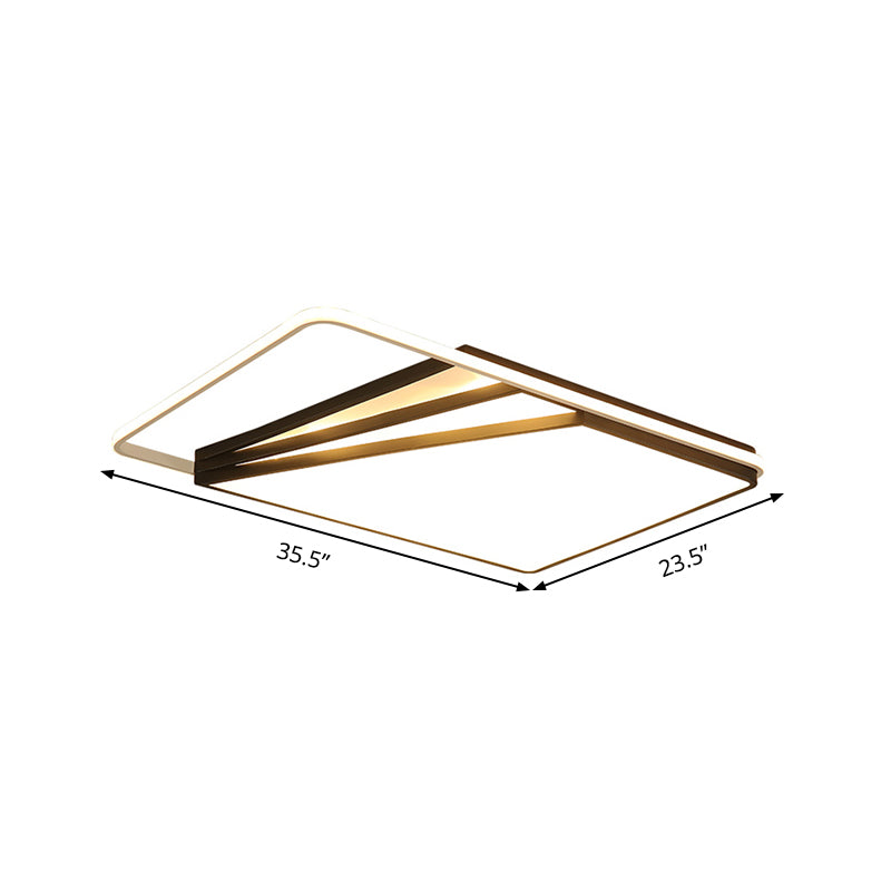 Modern Multi-Layer Flush Mount Ceiling Light - Metal Led Wide 18/23.5/35.5 Black Bedroom