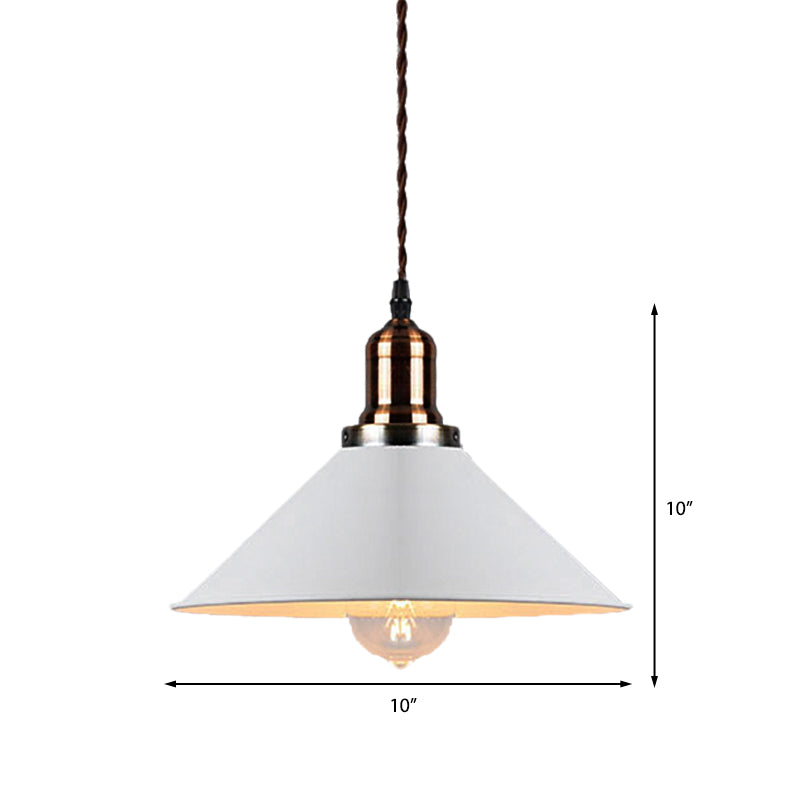 Stylish Metal Pendant Light With Cone/Saucer/Dome Shade - Loft Design In White Ideal For Restaurants