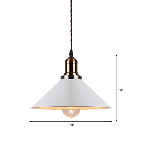 Stylish Metal Pendant Light With Cone/Saucer/Dome Shade - Loft Design In White Ideal For Restaurants