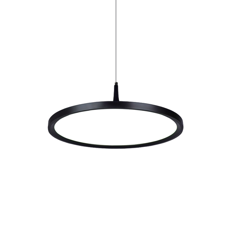 Led Office Pendant Lamp - Modern Simplicity White/Black Ceiling Light Fixture In Multiple Sizes