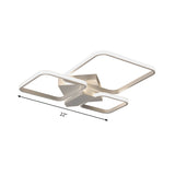 Sleek Square Led Acrylic Semi-Flush Ceiling Light In Warm/White
