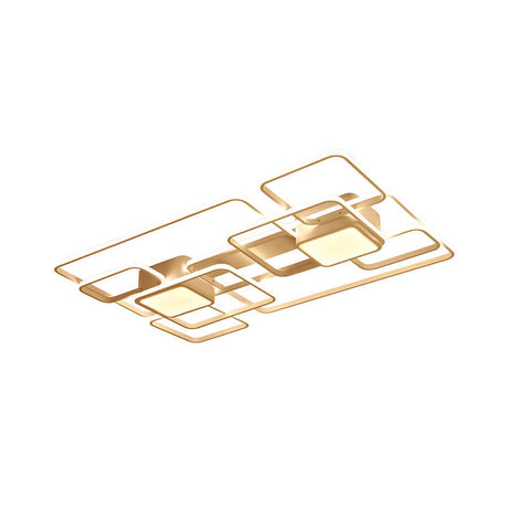 Modern Led Acrylic Ceiling Light - Square And Block Design 18/21.5/25.5 Wide Flush Mount