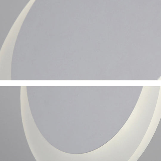Simplicity Led Pendant Light With White Suspension And Crescent Shaped Acrylic Shade In Warm/White