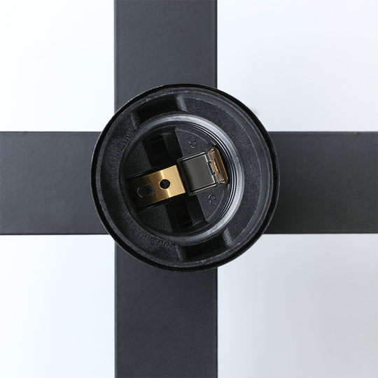 Industrial Trapezoid Pendant Light With Clear Glass & Black Finish 7’/12’ Wide