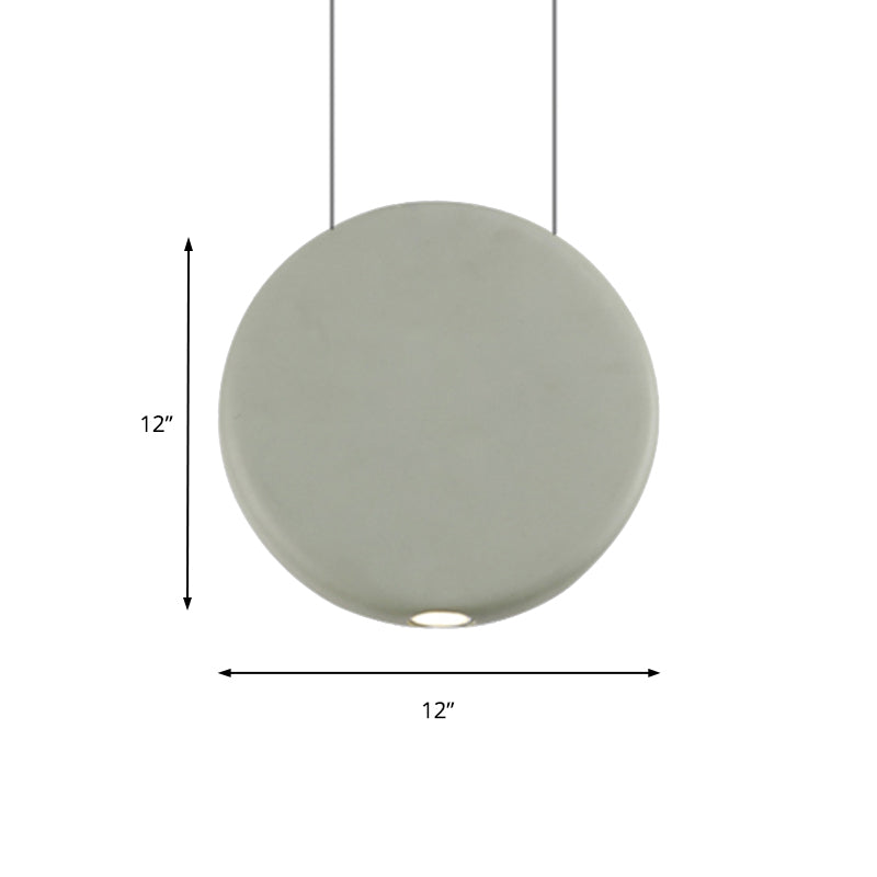 Nordic Led Resin Hanging Lamp Black/Grey/Green Round Suspension Pendant Warm/White Light 6’/8.5/12’W