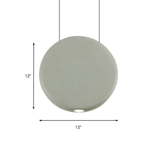 Nordic Led Resin Hanging Lamp Black/Grey/Green Round Suspension Pendant Warm/White Light 6’/8.5/12’W