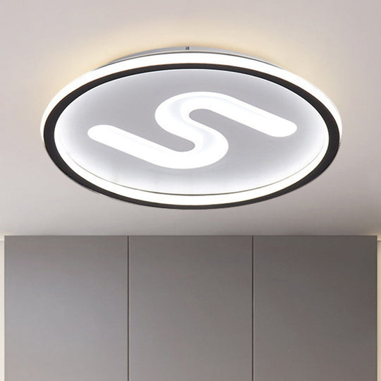 Modern Clear Glass Round Flush Mount With 9 Lights In Black/Gold And Warm/White - 16’/19.5’