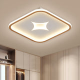 Modern Metallic Led Flush Ceiling Light In Black/Gold - Round/Rectangle White Available 3 Sizes Gold