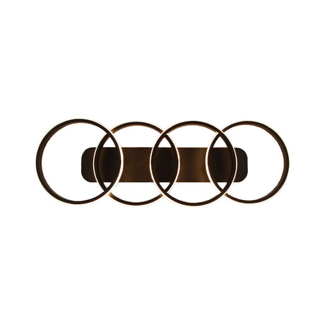 Nordic Led Metallic Flush Mount Light - Black Rings Semi Ideal For Living Room (Customization In 7
