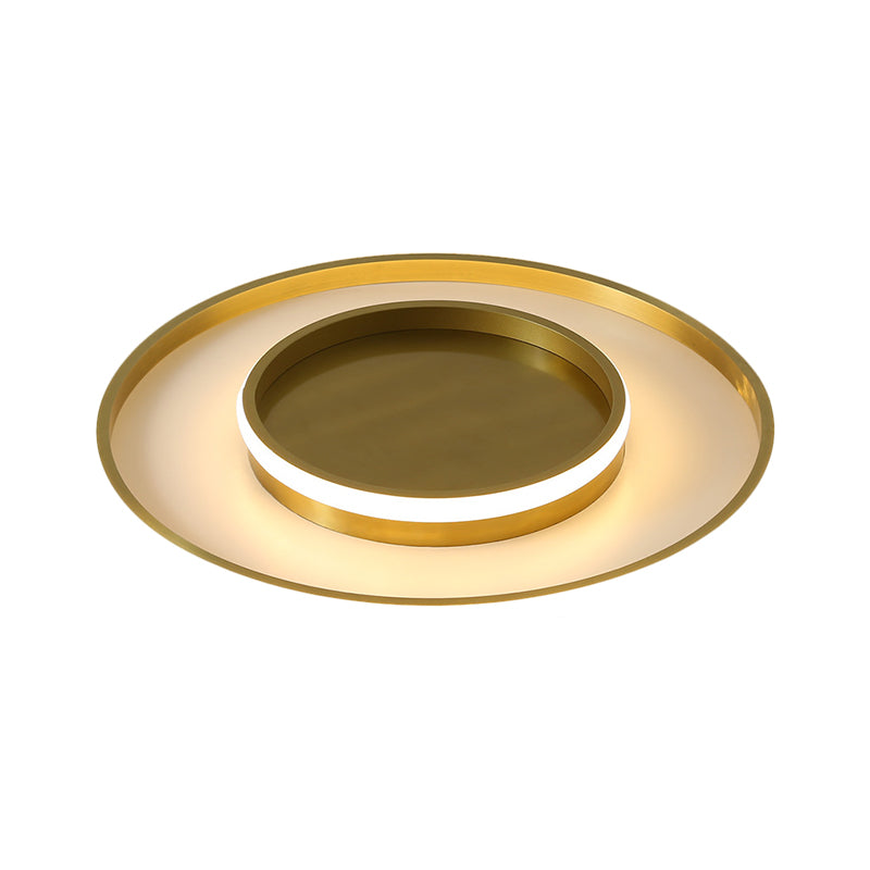 Minimalist Gold Led Flush Mount Ceiling Light In Three Colors