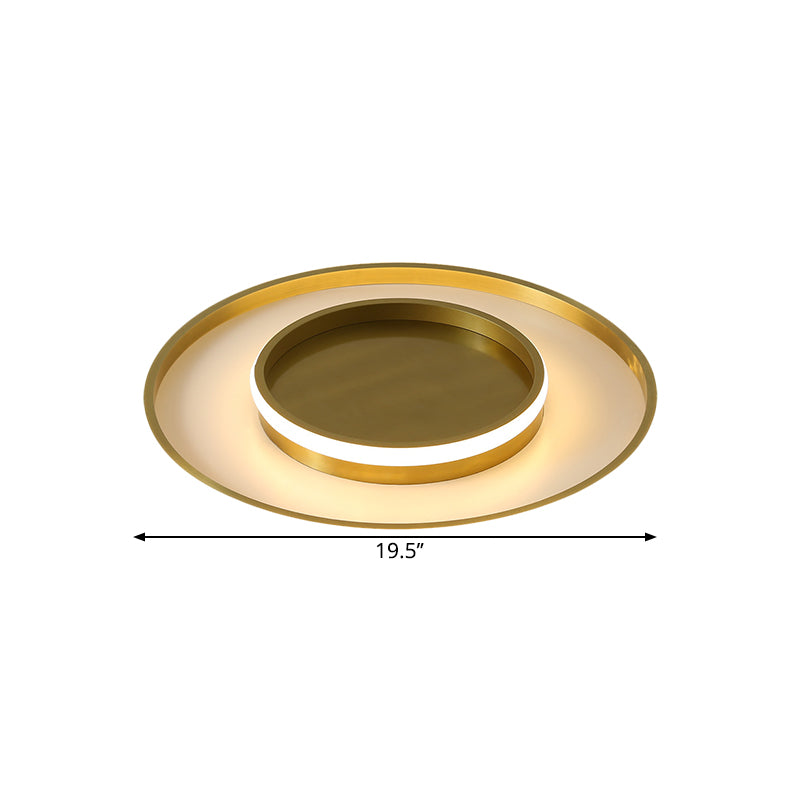 Minimalist Gold Led Flush Mount Ceiling Light In Three Colors