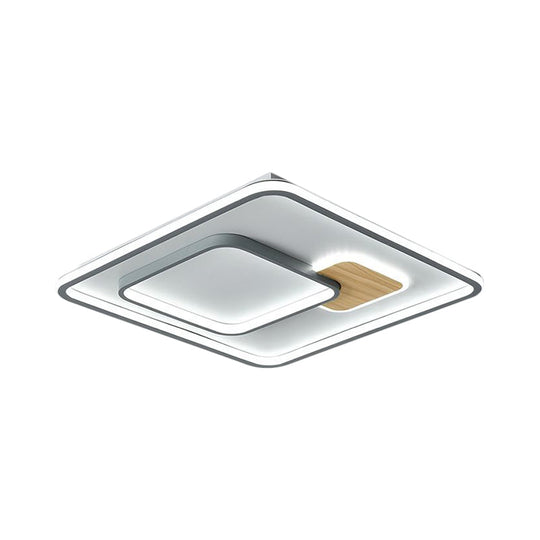 Acrylic Ceiling Mounted Led Flush Lamp - Minimalistic Design With Warm/White Light 16.5’/20.5’ Width