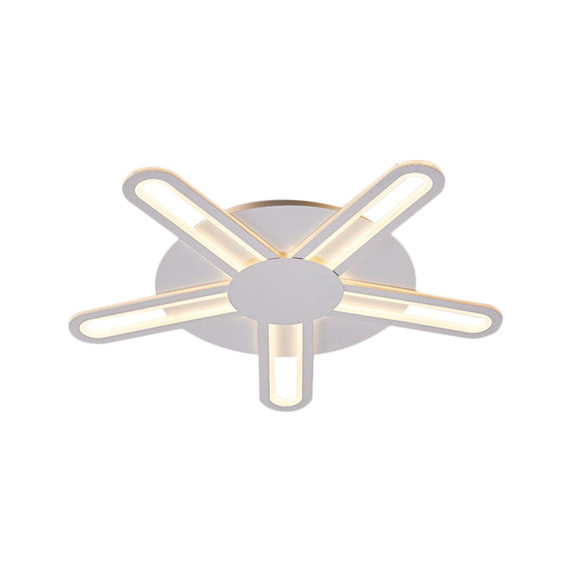 Contemporary Metallic Blossom Flush Mount Led Light In Warm/White - 29.5’/34’/30.5’ Wide